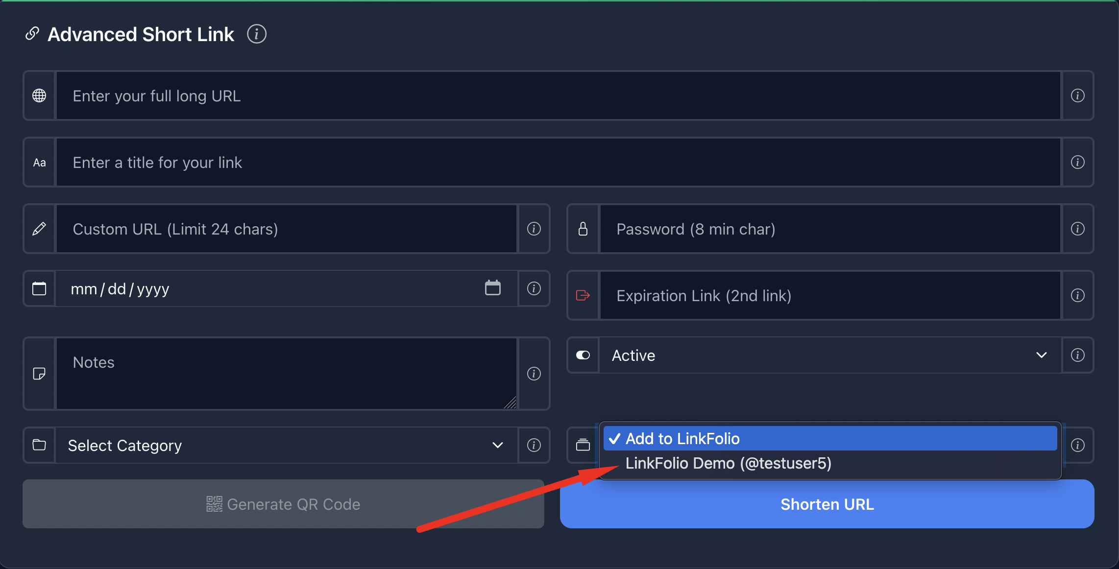 yLnk LinkFolio Integration Interface