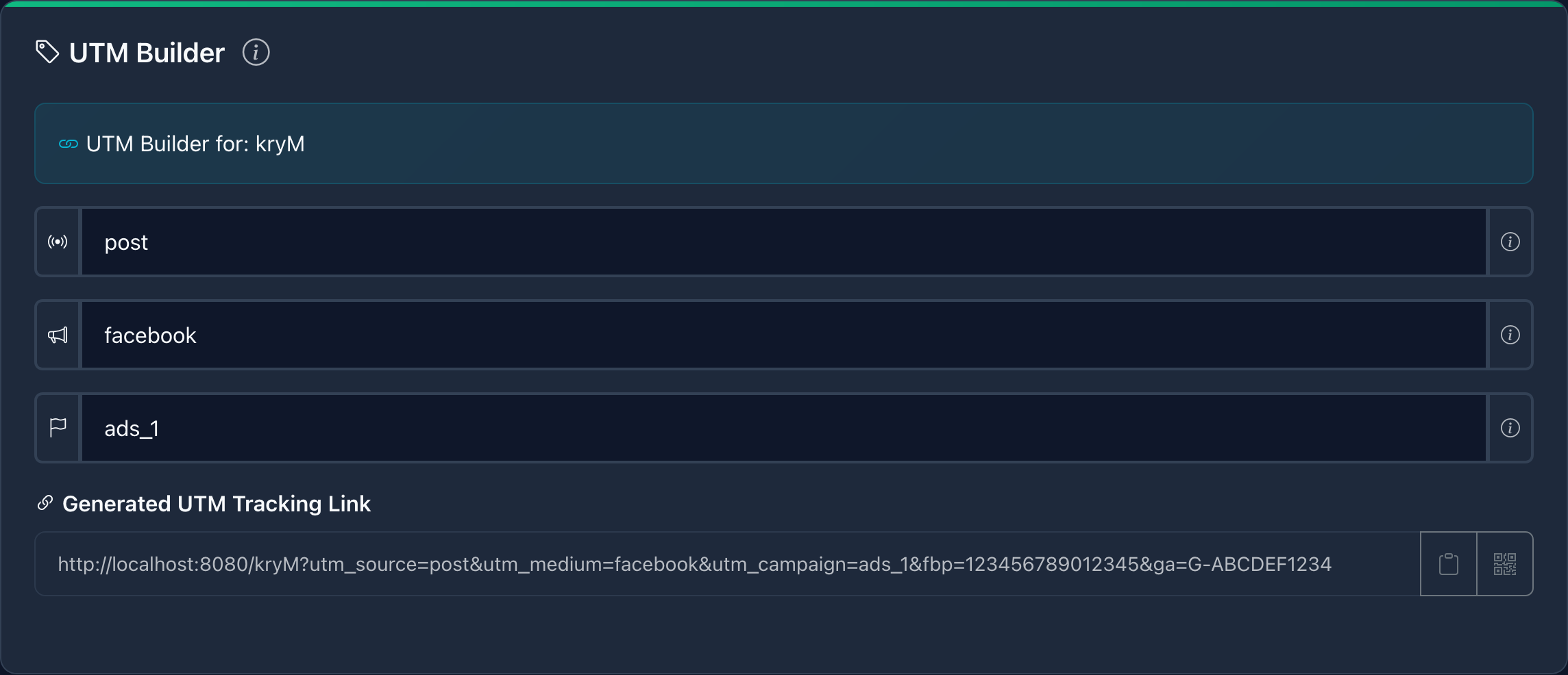yLnk UTM Builder Interface