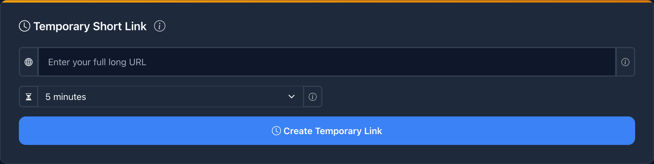 yLnk Temporary Short Link Creator Interface